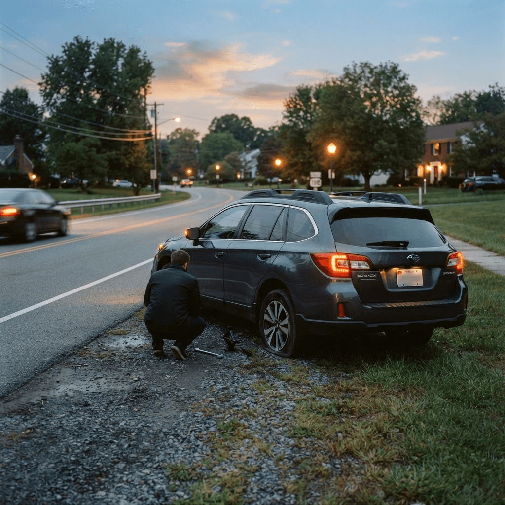 Flat Tire and Can't Drive On It? What To Do in Edgewater & Annapolis